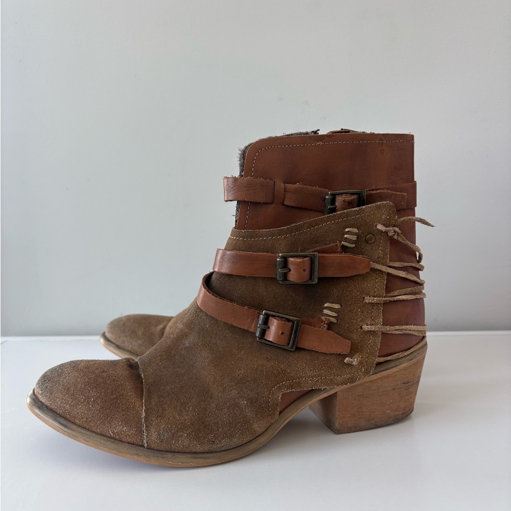 ROAN by Bed Stu Jag Suede Leather Ankle Booties Boots Women’s 8